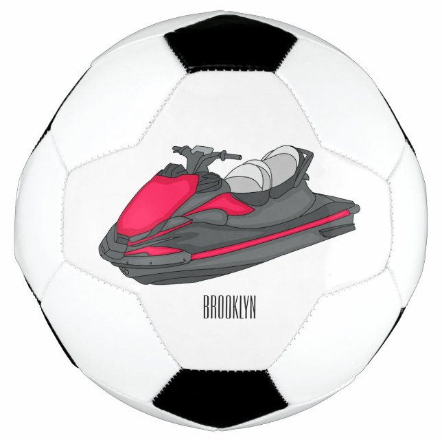 Jet ski cartoon illustration fußball (Vorderseite)