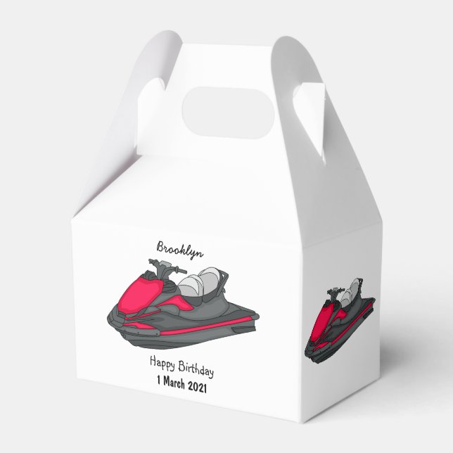 Jet ski Cartoon Illustration Geschenkschachtel (Vorderseite)