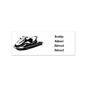 Jet ski Cartoon Illustration Gummistempel