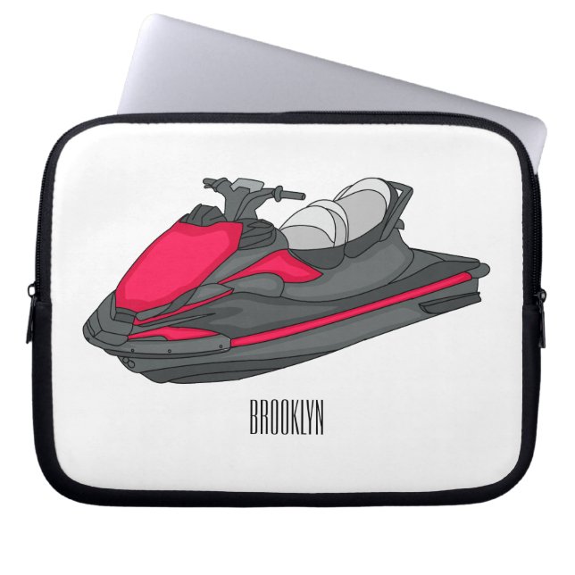 Jet ski Cartoon Illustration Laptopschutzhülle (Vorderseite)