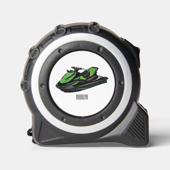 Jet ski Cartoon Illustration Maßband (Vorderseite)