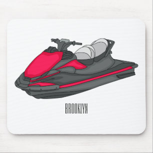 Jet ski Cartoon Illustration Mousepad