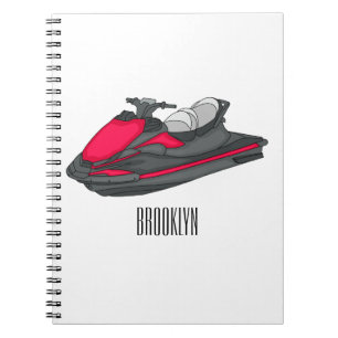 Jet ski cartoon illustration notizblock