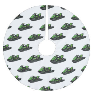 Jet ski Cartoon Illustration Polyester Weihnachtsbaumdecke