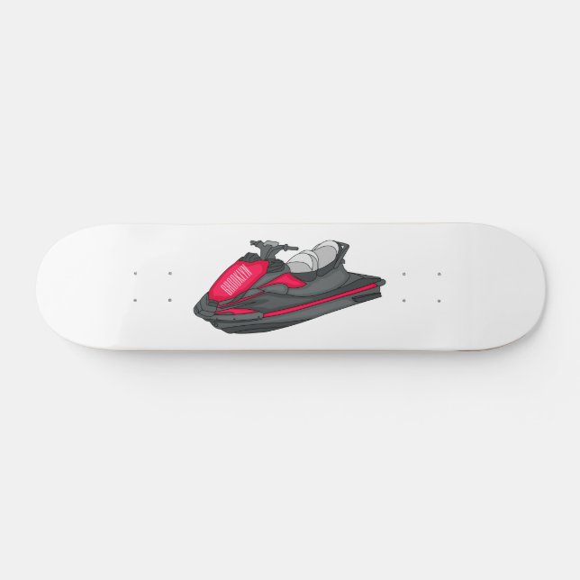 Jet ski Cartoon Illustration Skateboard (Horizontal)