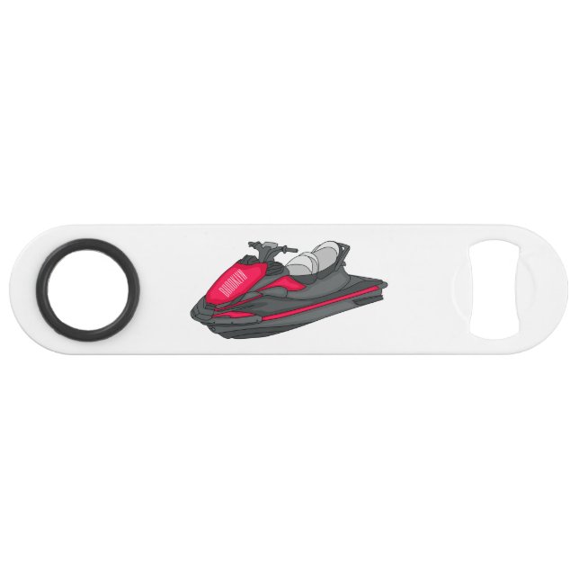 Jet ski Cartoon Illustration Speed Flaschenöffner (Vorderseite (Horizontal))
