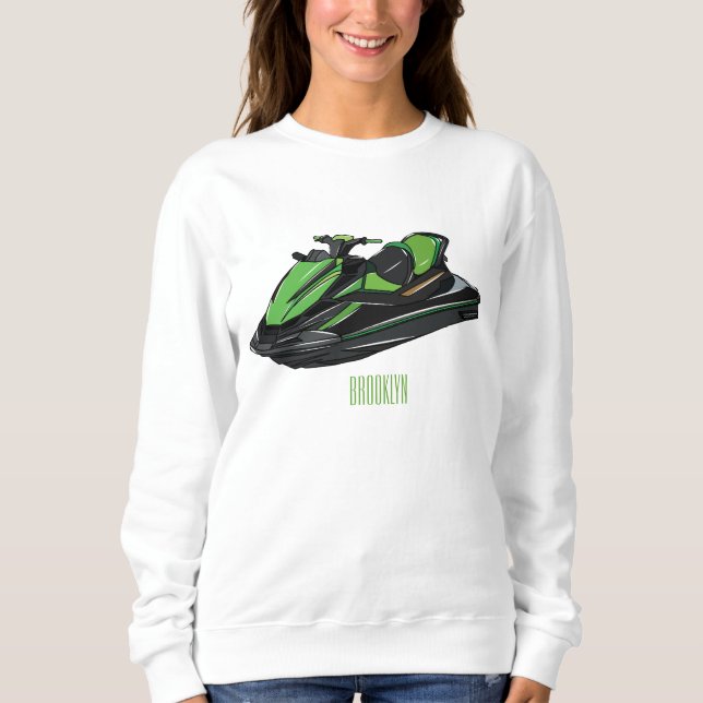 Jet ski Cartoon Illustration Sweatshirt (Vorderseite)