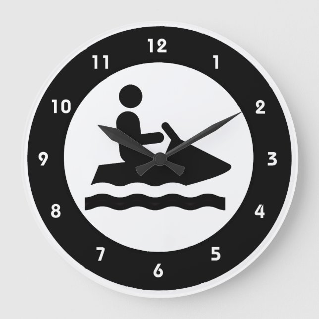 Jet Ski Design Wall Clock Große Wanduhr (Vorderseite)