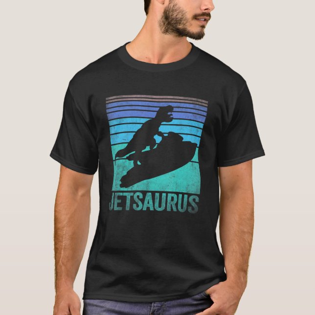Jet Ski Dinosaurs Water Jetski Dino Wasserfahrzeug T-Shirt (Vorderseite)