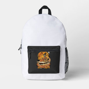 Jet Ski Halloween Skelett Hexe Kürbis Design_1 Bedruckter Rucksack