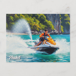 Jet Ski in Phuket Patong Beach Thailand Reise Postkarte