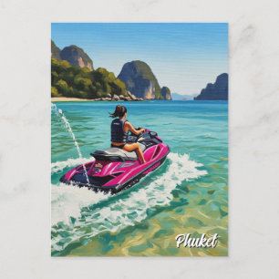 Jet Ski in Phuket Patong Beach Thailand Reisen Postkarte