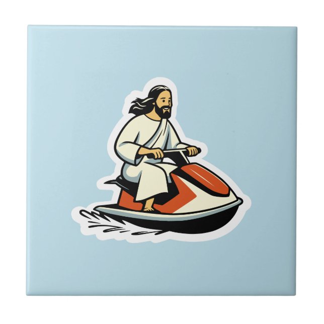 Jet-Ski Jesus Fliese (Vorderseite)