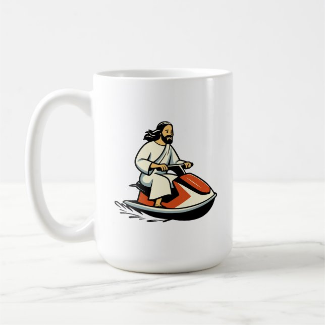 Jet-Ski Jesus Kaffeetasse (Links)
