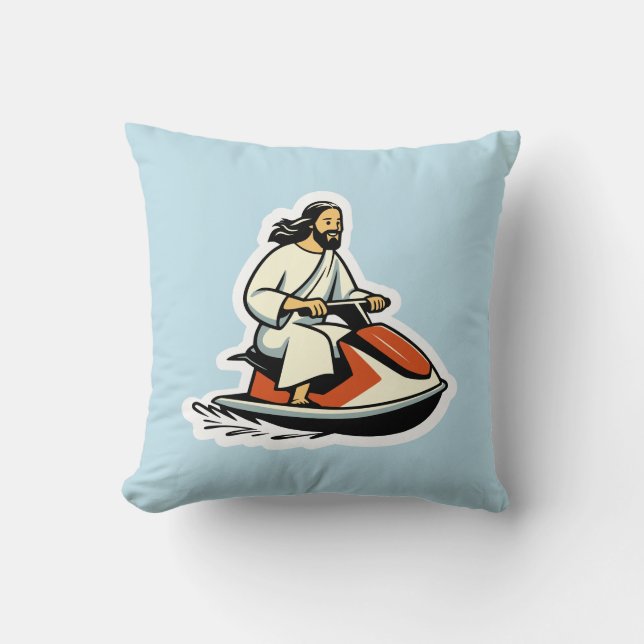 Jet-Ski Jesus Kissen (Vorderseite)