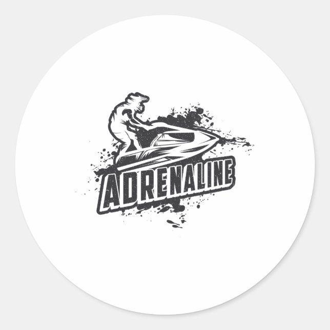 Jet Ski Jet Ski Adrenaline Wassersport Jetski Runder Aufkleber (Vorderseite)