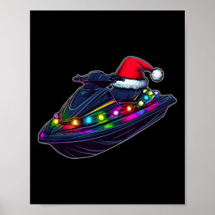 Jet Ski Jet Skiing Weihnachtsmütze Xmas Poster