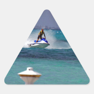 Jet-Ski-Paradies Dreieckiger Aufkleber