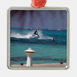 Jet-Ski-Paradies Silbernes Ornament