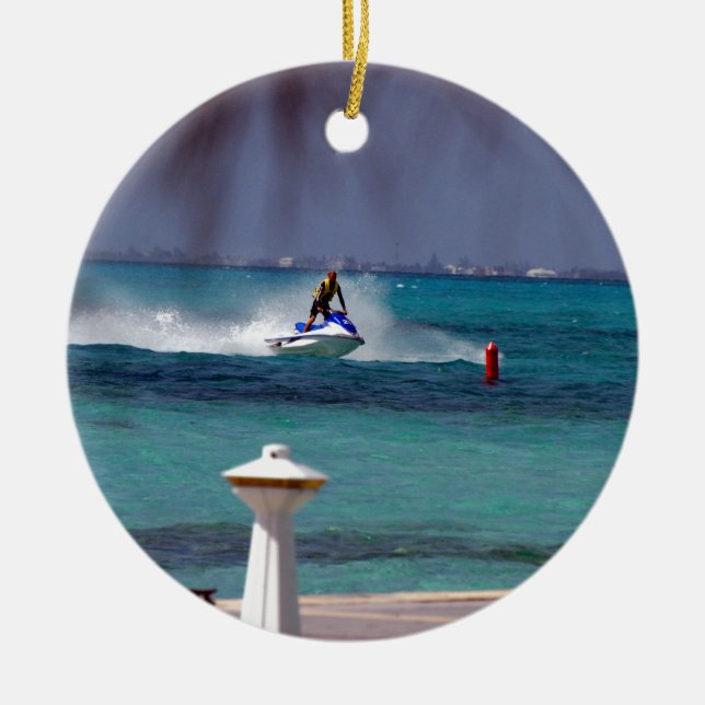 Jet Ski Paradise Keramik Ornament (Vorne)