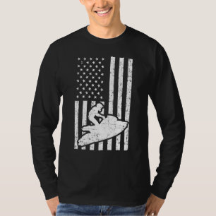 Jet Ski Us American Flag Jet Skiing T-Shirt
