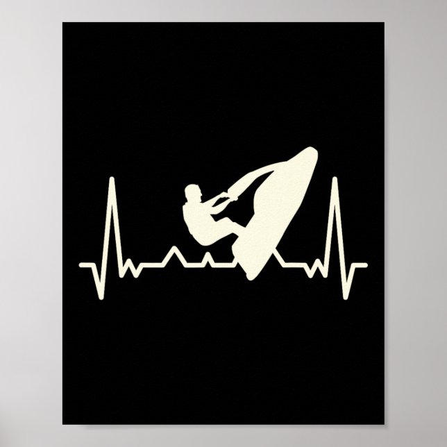 Jet Skiing Lover I Heartbeat Jet Skiing Poster (Vorne)