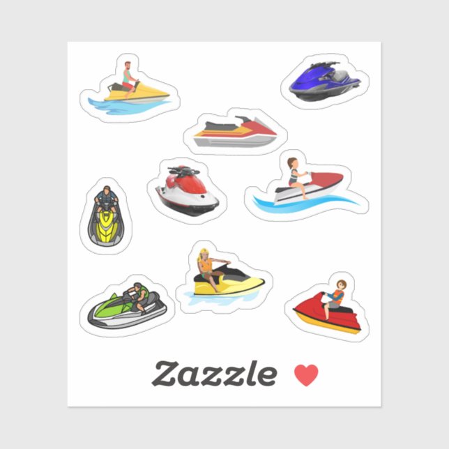 Jet Skiing Stickers Aufkleber (Blatt)