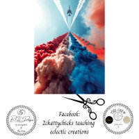 Jet Smoke Trails Red White Blue Decoupage