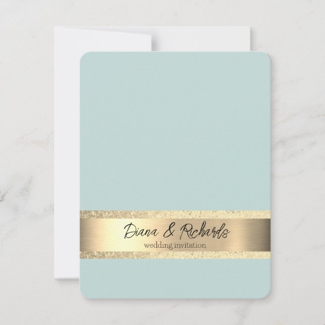 Jet Stream Gold Foil Rustikale Hochzeit Einladung (Vorderseite)