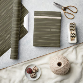 Jet Stream Streifen Olivgrün Geschenkpapier