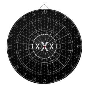 Jet Techno Dots Modern Monogram Dartscheibe