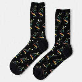 Jetboard-Strichmännchen Socken