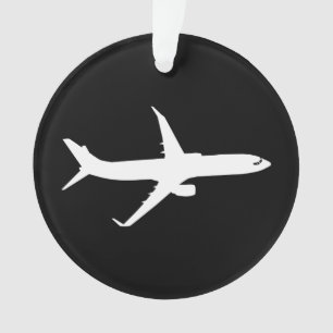 JetLiner White Silhouette Fliegen Ornament