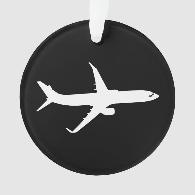 JetLiner White Silhouette Fliegen Ornament (Vorderseite)