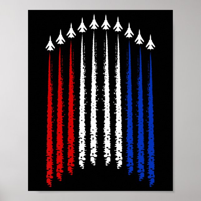 Jets mit US-Flagge 4. Juli Patriotic F Poster (Vorne)