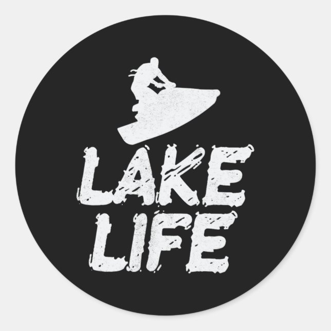 Jetski Jet Ski Skifahren Liebe Wassersport Lustig  Runder Aufkleber (Vorderseite)