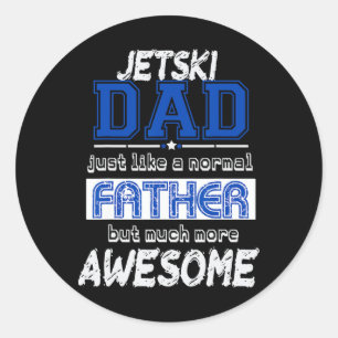 Jetski Jet Ski Skifahren Papa Wassersport Lustig C Runder Aufkleber