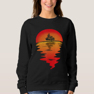 Jetski-Jet-Skier-Sonnenuntergang-Vintage-Wasserfah Sweatshirt