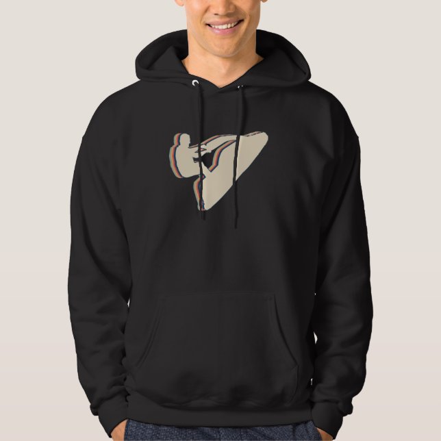 Jetski Jetski fahren Retro-Strichzeichnung Hoodie (Vorderseite)