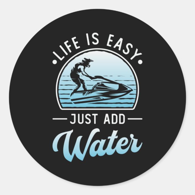 Jetski Leben ist einfach Jetski-Wassersport Jetski Runder Aufkleber (Vorderseite)