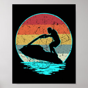 Jetski-Shirt - Vintage Retro-Stil  Poster