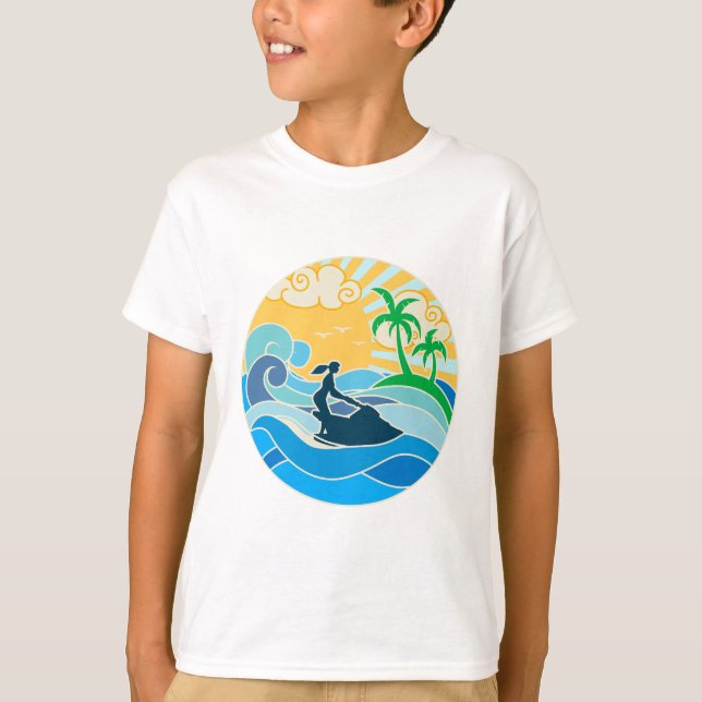 Jetski und das Meer T-Shirt (Vorderseite)