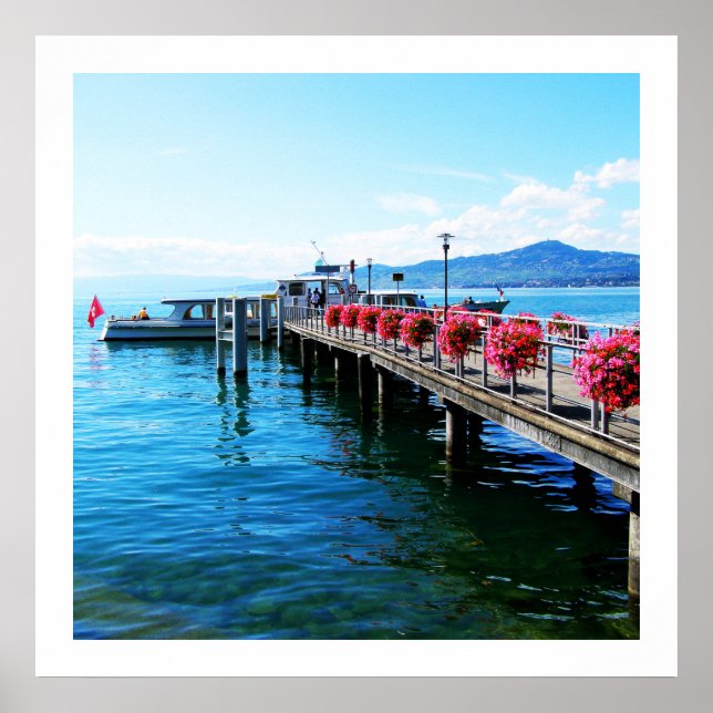 Jetty am Genfersee, Schweiz Poster (Vorne)