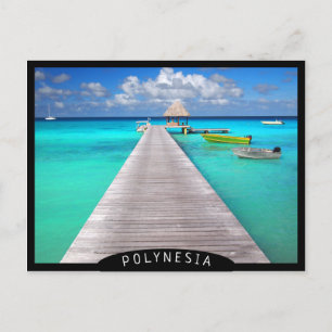 Jetty mit Booten in einer tropischen Lagune Postkarte