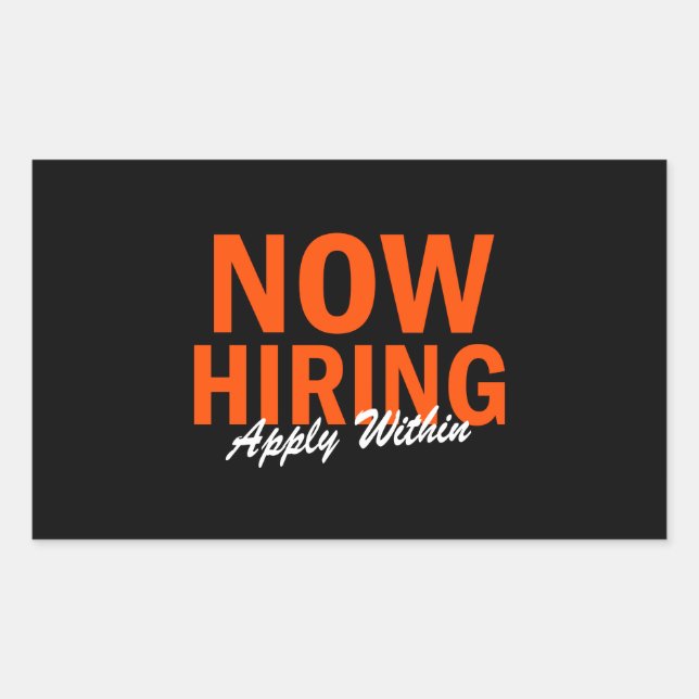 Jetzt anstellend treffen Sie innen zu Rechteckiger Aufkleber (Vorderseite)