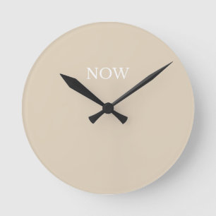 Jetzt Beige Farb Minimalistisches Design Achtsamke Runde Wanduhr