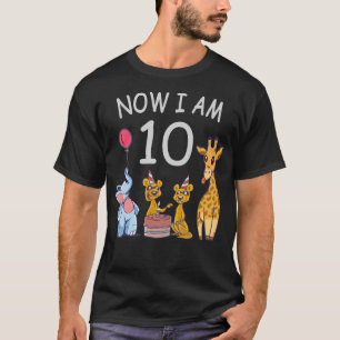 Jetzt bin ich 10 Jahre alt 10. Geburtstag im Zoo T-Shirt