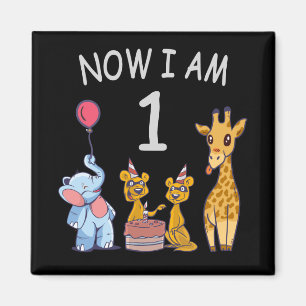 Jetzt bin ich 1 Jahr alt 1. Geburtstag im Zoo Magnet