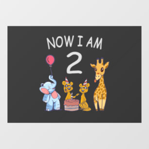 Jetzt bin ich 2 Jahre alt 2. Geburtstag im Zoo Bab Fensteraufkleber