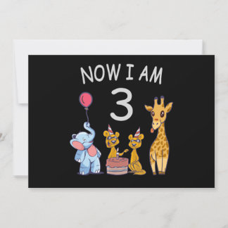 Jetzt bin ich 3 Jahre alt 3. Geburtstag im Zoo Einladung